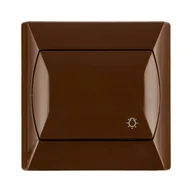 Wyłączniki światła i elektryczne - Ospel Przycisk światło AKCENT brąz - miniaturka - grafika 1