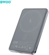 Powerbanki - BWOO P79 ultracienki powerbank 5000mAh z ładowaniem magnetycznym szary - miniaturka - grafika 1