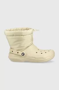 Crocs śniegowce Classic Lined Neo Puff Boot kolor beżowy - Śniegowce damskie - miniaturka - grafika 1