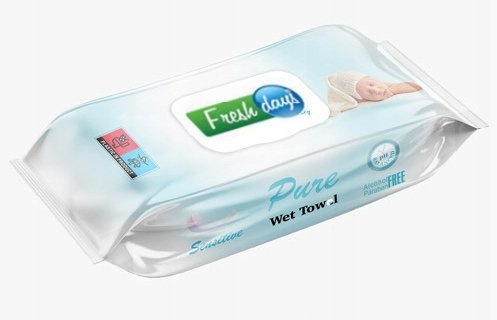 Chusteczki nawilżane z klipsem FRESH DAYS blue 120 szt