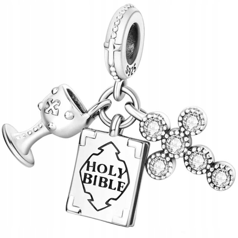 Charms Zawieszka Charms Potrójny Biblia Krzyż Kielich Charmsy Trusky