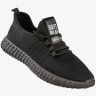 Sneakersy męskie - Sneakersy Męskie Buty Sportowe Wsuwane Filippo Czarne MTN2175/21BK Czarny 46 - miniaturka - grafika 1