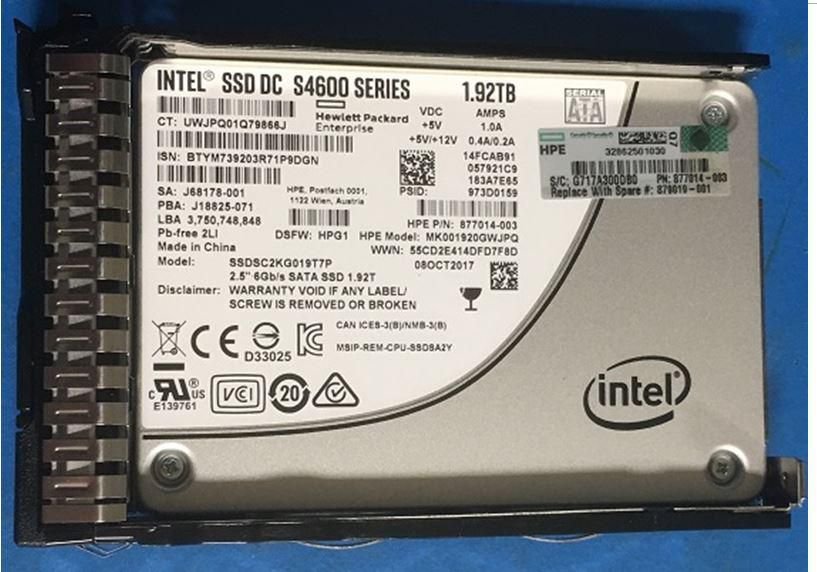 HP enterprise 1.92TB 6G SATA MU SFF SC SSD