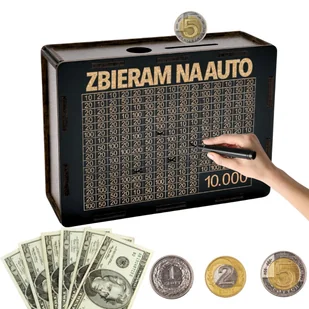 Skarbonka Wykreślana Prezent Cel 10000 Personalizacja Czarna Zbieram na Auto - Skarbonki Skarbonka Wykreślana Prezent Cel 10000 Personalizacja Czarna Zbieram na Auto - Skarbonki - miniaturka - grafika 1