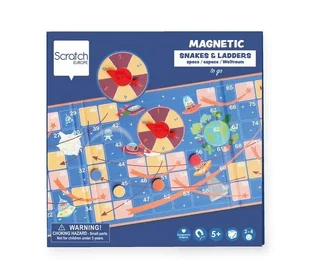 Gra magnetyczna Drabina ze spinnerem Kosmos Scratch - gra - Gry planszowe - miniaturka - grafika 1