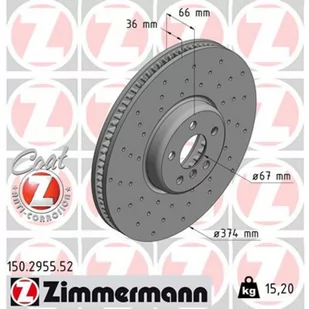 Tarcza hamulcowa ZIMMERMANN 150.2955.52 - Tarcze hamulcowe - miniaturka - grafika 1