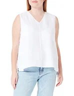 Bluzki damskie - Gerry Weber Damska bluzka lniana bez rękawów, bez rękawów, jednokolorowa, biały/biały, 40 - miniaturka - grafika 1
