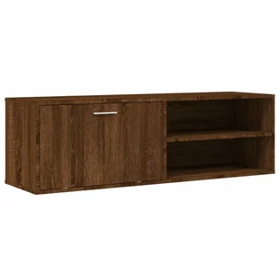 vidaXL Szafka pod TV brązowa dąb 120x34x37 cm materiał drewnopochodny - Szafki RTV - miniaturka - grafika 1