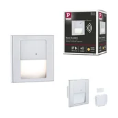 Oprawy, klosze i abażury - Oprawa schodowa z czujnikiem ruchu i zmierzchu TSARO kwadrat LED 1W 2700K -chrom - miniaturka - grafika 1