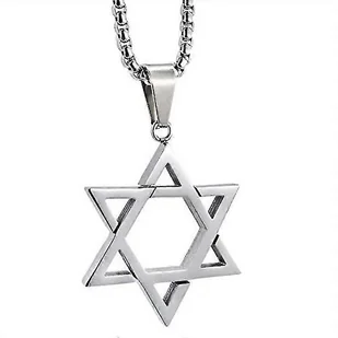 Conly Męski naszyjnik 925 Silve Star Of David - 22 cale Srebro - Naszyjniki męskie - miniaturka - grafika 1