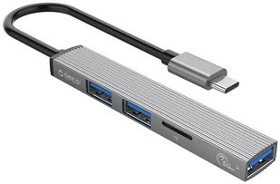 Hub USB Orico USB-A - USB3.0, 2xUSB2.0, TF (AH-A12F-GY-BP) (CA913770) - Czytniki kart pamięci - miniaturka - grafika 1