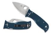 Noże - Nóż składany Spyderco Lil' Temperance 3 Lightweight Blue FRN, Satin Plain K390 by Sal Glesser (C69PBL3K390) - miniaturka - grafika 1