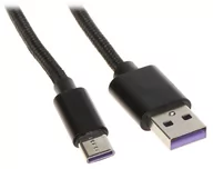 Kable komputerowe i do monitorów - PRZEWÓD USB-W-C/USB-W-1M/NYL-B 1.0 m - miniaturka - grafika 1
