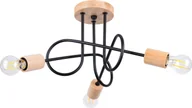 Lampy sufitowe - Żyrandol EMBER 3 czarny 3xE27 15W stal/drewno 26x56x14cm Sollux Lighting - miniaturka - grafika 1