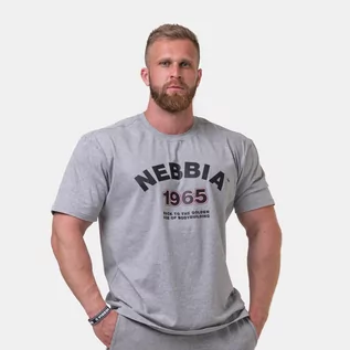 Koszulki sportowe męskie - NEBBIA Koszulka Golden Era Grey - grafika 1