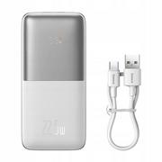 Powerbanki - Baseus Powerbank 10000Mah 3Xusb Usb-C 22.5W Qc Pd Biały - miniaturka - grafika 1