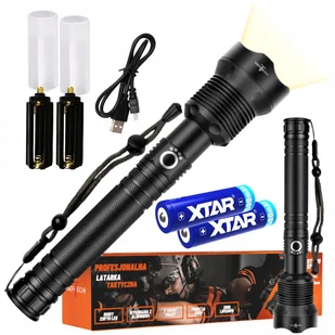 Latarka LED USB Akumulator Taktyczna Wojskowa Wielofunkcyjna Zoom , MOCNA , IDEALNA NA PREZENT - Latarki - miniaturka - grafika 1