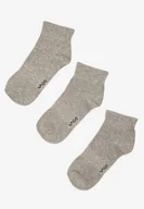 Skarpetki damskie - Jasnoszare Skarpety z Bawełny za Kostkę z Napisem Folerina - miniaturka - grafika 1