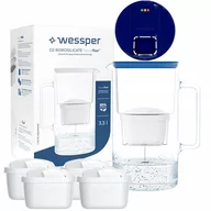 Dzbanki filtrujące - Dzbanek filtrujący Wessper Aquamax 3,3l - Licznik LED + 5x Filtr do wody - miniaturka - grafika 1