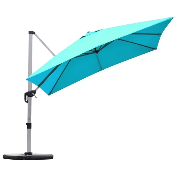 Parasol ogrodowy z podstawą krzyżową niebieski
