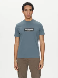 Napapijri T-Shirt S-box Logo NP0A4I3L Zielony Regular Fit - Koszulki męskie - miniaturka - grafika 1