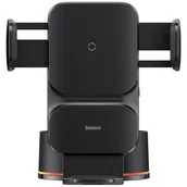 Uchwyty samochodowe do telefonów - Uchwyt samochodowy Baseus Wisdom z ładowarką indukcyjną Qi, 15W (czarny) - miniaturka - grafika 1