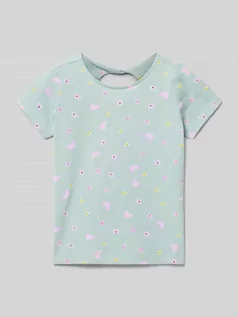 Koszulki dla dziewczynek - T-shirt z wzorem na całej powierzchni - grafika 1