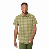 Koszule męskie - Męska koszula Jack Wolfskin HIGHLANDS SHIRT M bay leaf check - XXL - miniaturka - grafika 1