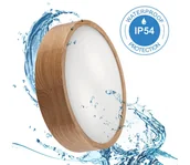 Lampy sufitowe - Plafon łazienkowy OAK 3xE27/15W/230V dąb ø 37 cm IP54 - miniaturka - grafika 1