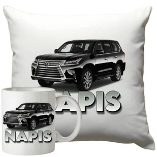 Kubek Poduszka Lexus 330ml 40x40cm z Napisem Zestaw Motoryzacyjny - Gadżety dla niej i dla niego - miniaturka - grafika 1
