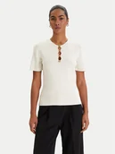 Bluzki damskie - KARL LAGERFELD Bluzka B1W18014 Écru Slim Fit - miniaturka - grafika 1