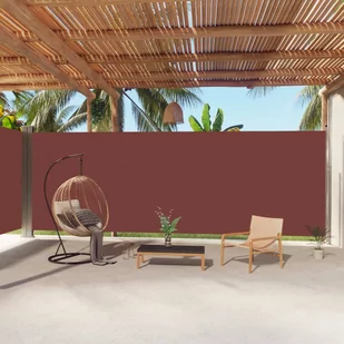 vidaXL Zwijana markiza boczna, brązowa, 220x1000 cm vidaXL - Pawilony ogrodowe - miniaturka - grafika 1