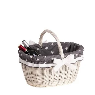 KOSZ NA ZAKUPY Z WIKLINY EKO TORBA WIKLINOWY KOSZ NA GRZYBY OBSZYTY 47X34 H 25/35 CM - Torby i wózki na zakupy - miniaturka - grafika 1