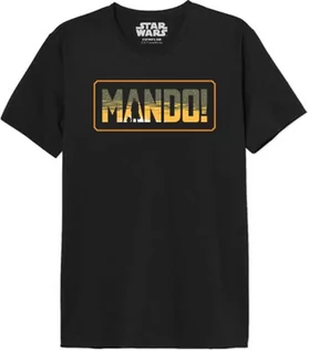 Koszulki męskie - Star Wars "Mandalorian - Mando Logo" MESWMANTS186 Koszulka męska, czarna, rozmiar L, czarny, L - grafika 1
