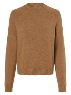 BOSS Sweter damski z dodatkiem alpaki Kobiety Wełna brązowy jednolity, XL - Swetry damskie - miniaturka - grafika 1