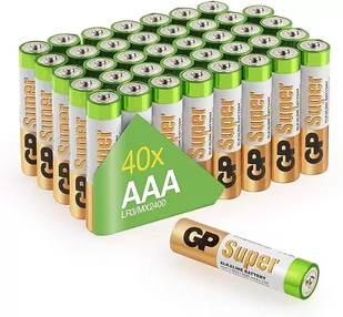 GP Super Baterie AAA Alkaliczne Małe Paluszki LR03 40 szt. - Baterie i akcesoria - miniaturka - grafika 1