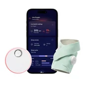 Elektroniczne nianie i monitory oddechu - Niania elektroniczna OWLET Dream Sock Monitor oddechowy Miętowy - miniaturka - grafika 1