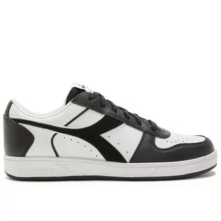 Buty sportowe damskie - Buty Diadora Magic Basket Low Icona Leather 501.178568-C0641 - biało-czarne - grafika 1