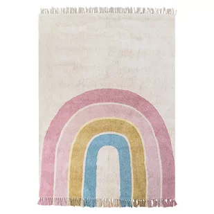 Dywan dziecięcy bawełniany w tęczę 140 x 200 cm beżowy i wielokolorowy TATARLI - Dywany dla dzieci - miniaturka - grafika 1