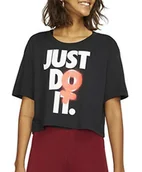 Koszulki i topy damskie - Nike Damska koszulka z krótkim rękawem W Nsw Tee Rebel Crop 2 czarny czarny M - miniaturka - grafika 1