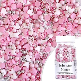 Posypka cukrowa BABY PINK MINNIE mix Sweet Decor, 70 g - Dodatki do ciast w proszku - miniaturka - grafika 1