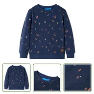 Bluzy dla dziewczynek - Bluza dziecięca - granatowy melanż - 140 - Bluza Dla Dziecka - miniaturka - grafika 1