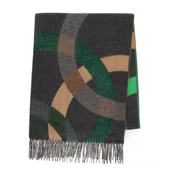 Apaszki i szaliki męskie - Damski szal w geometryczny wzór zielono - żółty - miniaturka - grafika 1