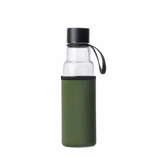 Butelka na wodę, zielony pokrowiec, 0,6 l, śred. 7 x 26 cm, szkło borokrzemowe/neopren kod: SF-5018202 - Inne naczynia kuchenne - miniaturka - grafika 1