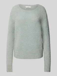 Sweter o kroju regular fit z dzianiny z mieszanki żywej wełny i wełny z alpaki z wykończeniem curly bouclé - Swetry damskie - miniaturka - grafika 1