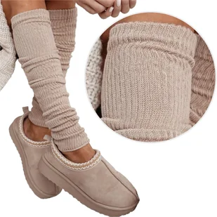 Getry Ocieplacze Bawełniane Damskie W Prążek Milena-37-41 - Skarpetki damskie - miniaturka - grafika 1