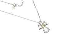 Biżuteria dla dzieci - Srebrny naszyjnik 925 z wisiorkiem aniołek z cyrkoniami s - miniaturka - grafika 1