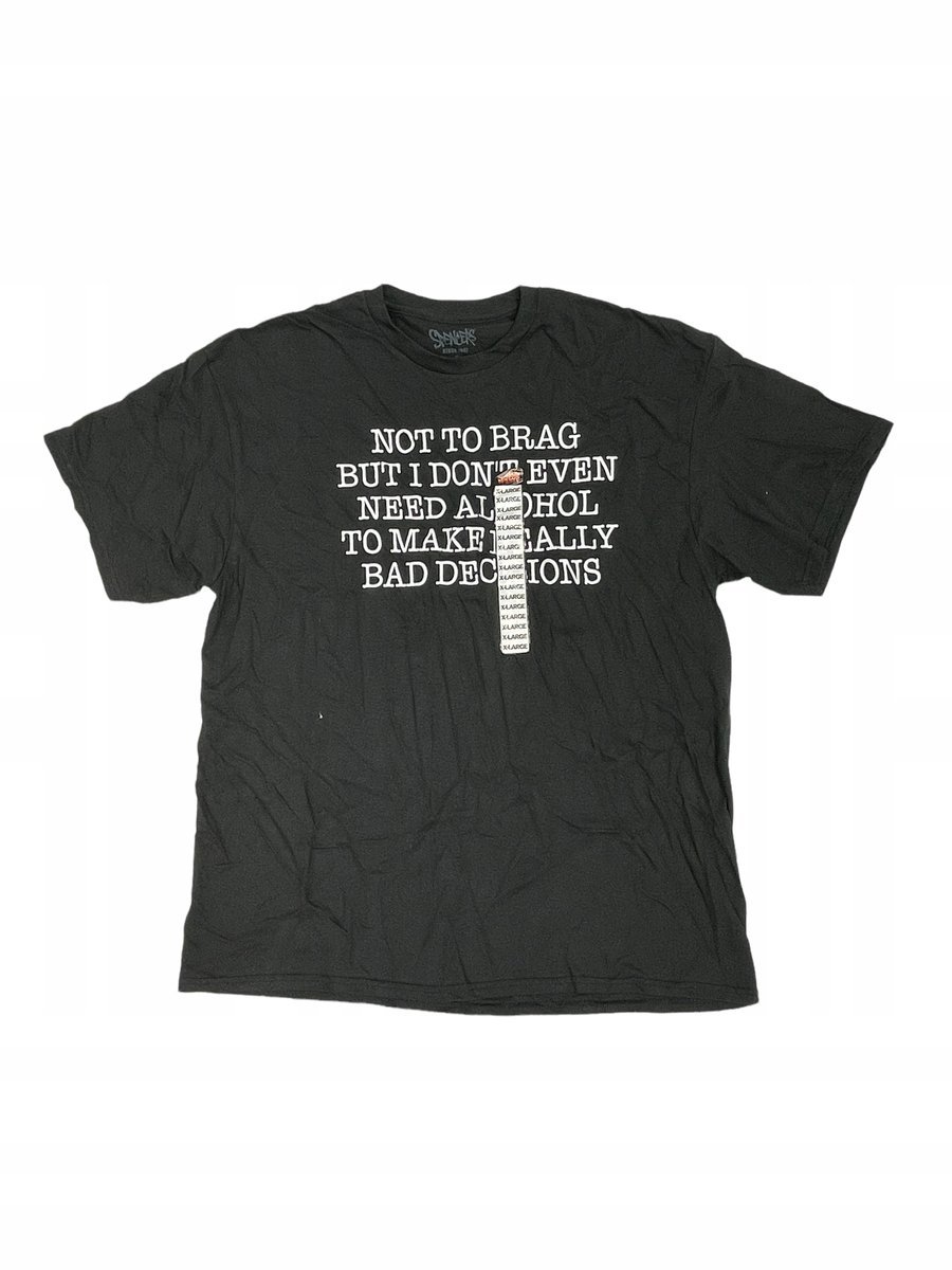 Koszulka t-shirt czarny męski SPENCER'S napisy XL