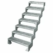 Schody strychowe - Schody modułowe zewnętrzne proste 7 stopni krata metalowa Gardentop Dolle - miniaturka - grafika 1