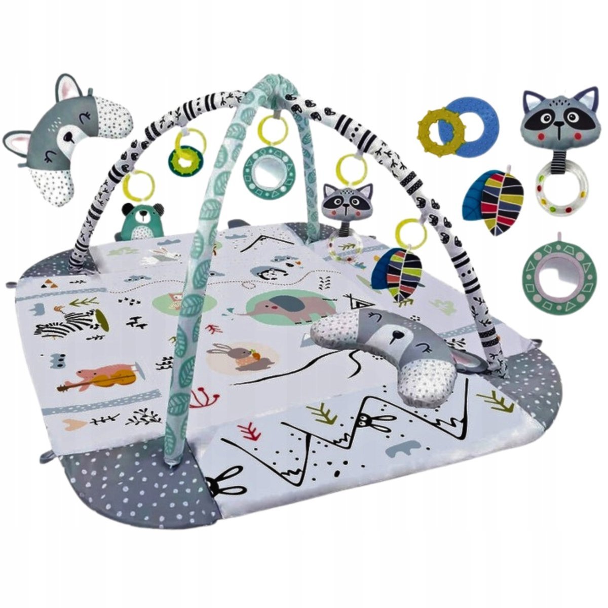 Duża mata edukacyjna dla dzieci kojec, akcesoria, interaktywna, plac zabaw